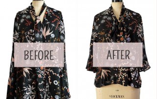 Dress to blouse refashion. Before and after